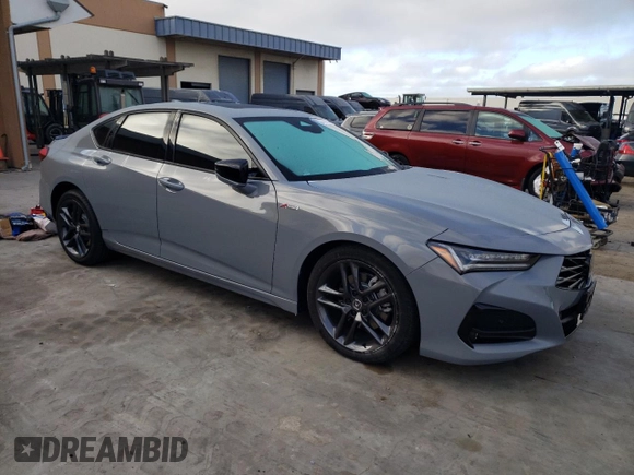 2024 Acura TLX w/A-Spec Package with VIN 19UUB6F59RA000539, listed as a Copart auction lot 77465054 with 4,739 mi miles and Salvage Title. Bid and sale history available at carsss.com. Image 4.