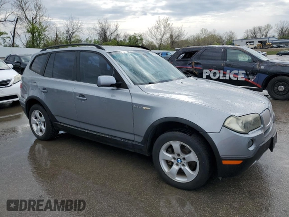 2008 BMW X3 3.0si with VIN WBXPC93428WJ22198, listed as a Copart auction lot 53187665 with 196,084 mi miles and Salvage Title. Bid and sale history available at DreamBid. Image 4.