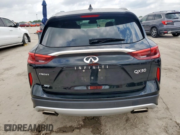 2019 Infiniti QX50 Essential with VIN 3PCAJ5M34KF124523, listed as a Copart auction lot 59371505 with 59,457 mi miles and Salvage title. Bid and sale history available at DreamBid. Image 6.