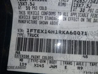1994 Ford F-150 with VIN 1FTEX14H1RKA60071, listed as a IAAI auction lot 41887754 with 160,447 mi miles. Bid and sale history available at carsss.com. Image 9.