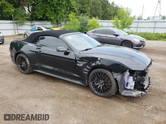 2021 Ford Mustang GT Premium with VIN 1FATP8FF1M5103901, listed as a Copart auction lot 56490485 with 46,584 mi miles and Salvage title. Bid and sale history available at DreamBid. Image 4.