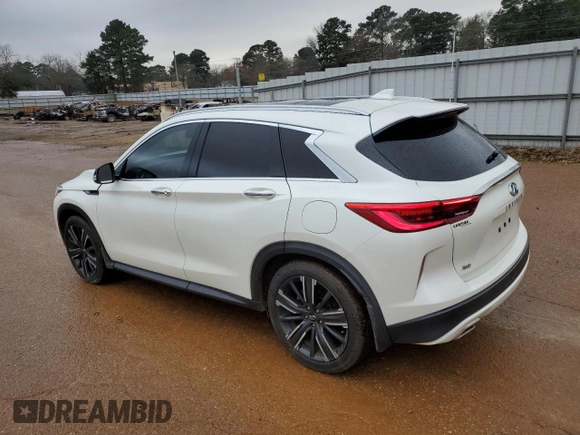 2021 Infiniti QX50 Luxe with VIN 3PCAJ5BB9MF112350, listed as a Copart auction lot 45912815 with 33,802 mi miles and Salvage Title. Bid and sale history available at DreamBid. Image 2.