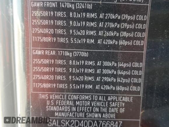 2013 Land Rover Range Rover Sport HSE Lux z VIN SALSK2D40DA766847, wystawiony jako Copart lot #60874555 z przebiegiem 81 114 mil mil oraz Czysty tytuł • Clean title. Historia ofert i sprzedaży dostępna na DreamBid. Obrazek 13.