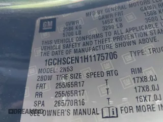 2017 Chevrolet Colorado 2WD LT with VIN 1GCHSCEN1H1175706, listed as a IAAI auction lot 41347323 with 127,731 mi miles. Bid and sale history available at carsss.com. Image 9.