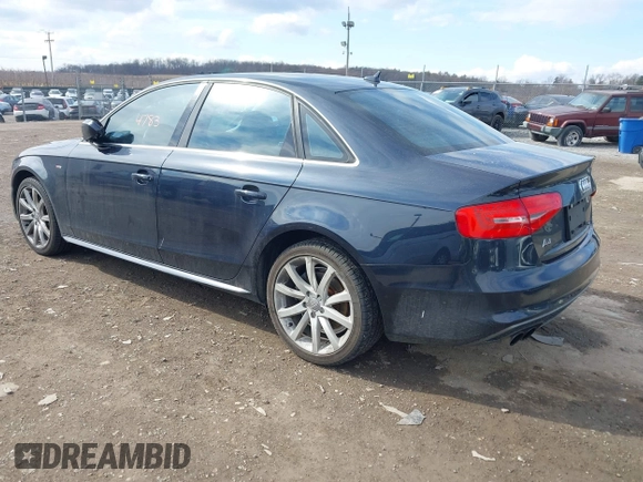 2014 Audi A4 Premium with VIN WAUAFAFL8EN036200, listed as a IAAI auction lot 41644783 with 194,626 mi miles. Bid and sale history available at carsss.com. Image 3.