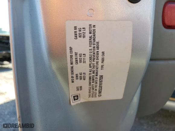 2001 Chevrolet Malibu LS with VIN 1G1NE52J016167556, listed as a Copart auction lot 48814325 with 186,935 mi miles and Salvage Title. Bid and sale history available at carsss.com. Image 12.