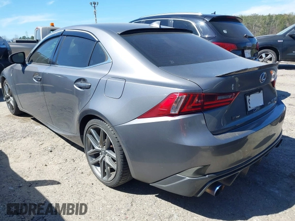 2014 Lexus IS 350 with VIN JTHCE1D25E5002108, listed as a IAAI auction lot 41835021 with 159,621 mi miles. Bid and sale history available at carsss.com. Image 3.