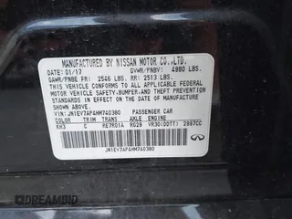 2017 Infiniti Q50 Premium with VIN JN1EV7AP4HM740380, listed as a IAAI auction lot 42593516 with 101,563 mi miles and . Bid and sale history available at DreamBid. Image 9.