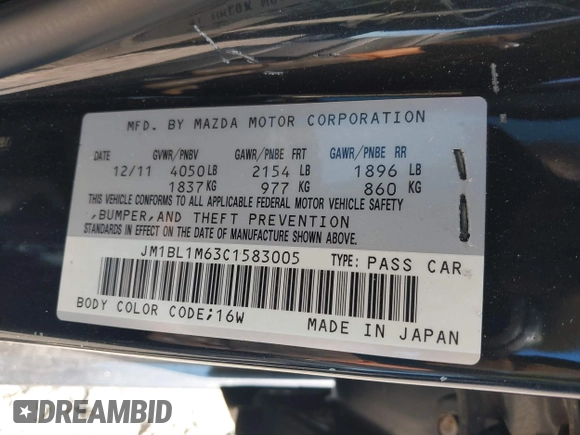 2012 Mazda 3 S Grand Touring z VIN JM1BL1M63C1583005, wystawiony jako IAAI lot #42657793 z przebiegiem 117 212 mil mil oraz . Historia ofert i sprzedaży dostępna na DreamBid. Obrazek 9.