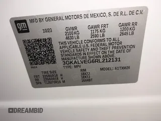 2024 GMC Terrain SLT with VIN 3GKALVEG6RL212131, listed as a IAAI auction lot 41734214 with 6,965 mi miles and . Bid and sale history available at carsss.com. Image 9.