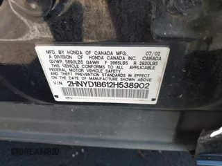 2002 Acura MDX Touring Pkg with VIN 2HNYD18612H538902, listed as a IAAI auction lot 41676747 with 202,715 mi miles. Bid and sale history available at carsss.com. Image 9.