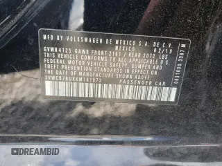 2019 Volkswagen Jetta S z VIN 3VWCB7BUXKM161873, wystawiony jako Copart lot #58712005 z przebiegiem Nie podano mil oraz Szkoda całkowita • Salvage title. Historia ofert i sprzedaży dostępna na DreamBid. Obrazek 12.