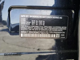 2021 BMW 5 Series M550i xDrive z VIN WBA13BK06MCF92173, wystawiony jako Copart lot #87707035 z przebiegiem Nie podano mil oraz Szkoda całkowita • Salvage title. Historia ofert i sprzedaży dostępna na DreamBid. Obrazek 14.