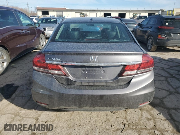 2015 Honda Civic EX-L with VIN 19XFB2F99FE224146, listed as a Copart auction lot 46740495 with 57,004 mi miles and Salvage Title. Bid and sale history available at carsss.com. Image 6.