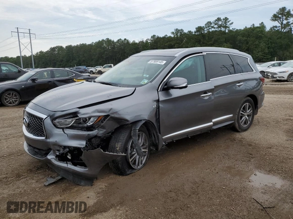 2020 Infiniti QX60 Luxe with VIN 5N1DL0MN1LC512623, listed as a Copart auction lot 57909145 with 35,243 mi miles and Salvage title. Bid and sale history available at DreamBid. Image 1.