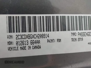 2012 Dodge Charger SE with VIN 2C3CDXBGXCH208914, listed as a IAAI auction lot 42195432 with 193,562 mi miles and . Bid and sale history available at DreamBid. Image 9.