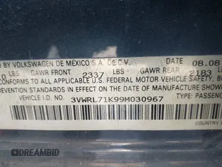 2009 Volkswagen Jetta TDI with VIN 3VWRL71K99M030967, listed as a IAAI auction lot 42759631 with 152,336 mi miles and . Bid and sale history available at DreamBid. Image 9.