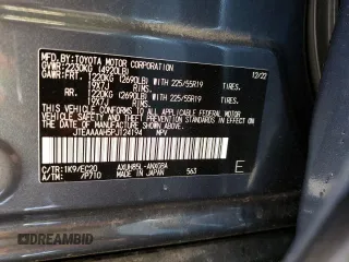 2023 Toyota Venza LE with VIN JTEAAAAH5PJ124194, listed as a Copart auction lot 67307823 with 8,512 mi miles. Bid and sale history available at carsss.com. Image 13.