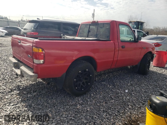 1999 Ford Ranger XL with VIN 1FTYR10V2XUA02653, listed as a Copart auction lot 45422715 with 183,456 mi miles and Salvage Title. Bid and sale history available at carsss.com. Image 3.