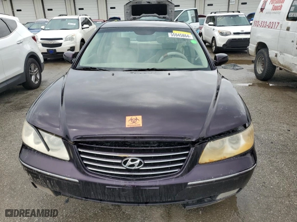 2007 Hyundai Azera SE with VIN KMHFC46F27A200074, listed as a Copart auction lot 55945864 with 0 mi miles and Non Repairable. Bid and sale history available at carsss.com. Image 5.
