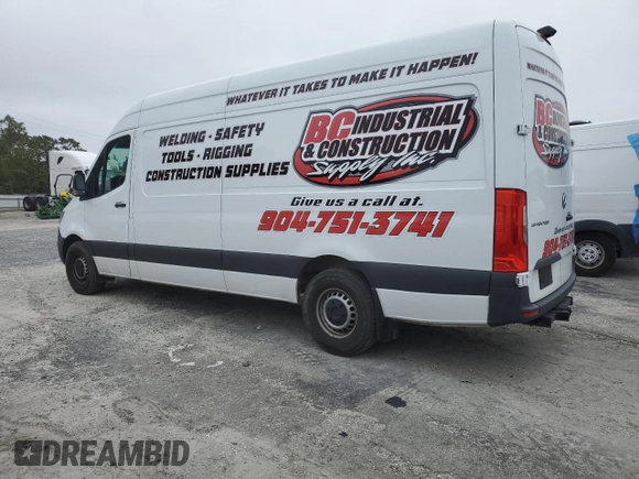 2023 Mercedes-Benz Sprinter Cargo with VIN W1Y4NCHYXPT145632, listed as a Copart auction lot 85204214 with 21,838 mi miles and Salvage Title. Bid and sale history available at carsss.com. Image 2.