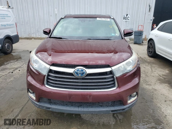 2016 Toyota Highlander Hybrid Limited with VIN 5TDDCRFH5GS014218, listed as a Copart auction lot 71831924 with 128,058 mi miles and Salvage Title. Bid and sale history available at carsss.com. Image 5.