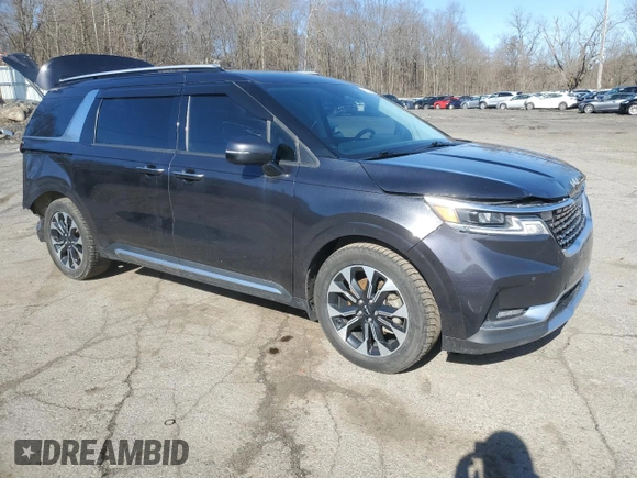 2022 Kia Carnival EX with VIN KNDNC5H35N6072809, listed as a Copart auction lot 47609974 with 0 mi miles and Salvage Title. Bid and sale history available at carsss.com. Image 4.