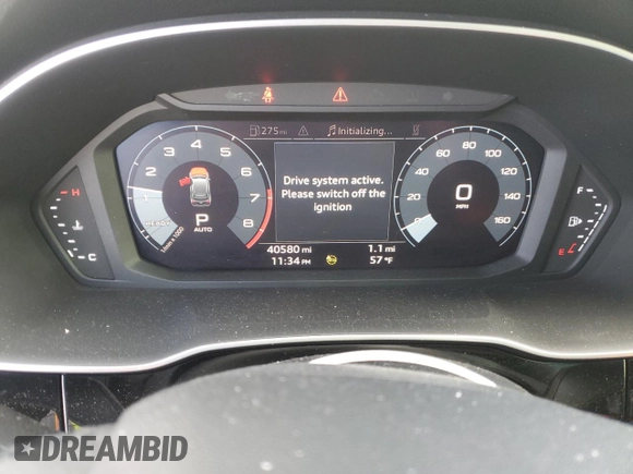 2021 Audi Q3 S line Premium with VIN WA1DECF35M1057343, listed as a Copart auction lot 49661305 with 40,580 mi miles and Salvage title. Bid and sale history available at DreamBid. Image 9.