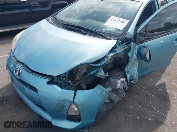 2012 Toyota Prius One with VIN JTDKDTB37C1018497, listed as a IAAI auction lot 42073988 with 167,648 mi miles. Bid and sale history available at carsss.com. Image 6.