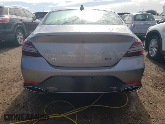 2023 Genesis G70 3.3T with VIN KMTG54TE7PU128609, listed as a Copart auction lot 53644364 with 5,843 mi miles and Salvage title. Bid and sale history available at DreamBid. Image 6.