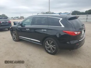 2013 Infiniti JX35 with VIN 5N1AL0MN5DC336213, listed as a Copart auction lot 76327014 with 126,852 mi miles and Salvage Title. Bid and sale history available at carsss.com. Image 2.
