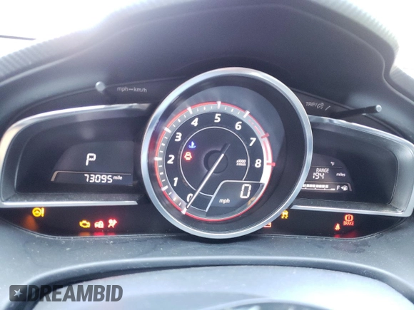 2016 Mazda 3 S Grand Touring with VIN JM1BM1N30G1289407, listed as a Copart auction lot 58141935 with 73,095 mi miles and Salvage title. Bid and sale history available at DreamBid. Image 9.