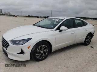 2022 Hyundai Sonata Hybrid Blue with VIN KMHL24JJ5NA041713, listed as a Copart auction lot 78544704 with 74,849 mi miles and Salvage Title. Bid and sale history available at carsss.com. Image 1.