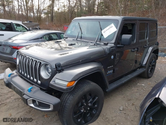 2023 Jeep Wrangler 4xe Sahara with VIN 1C4JJXP68PW583316, listed as a IAAI auction lot 41334596 with 17,524 mi miles. Bid and sale history available at carsss.com. Image 17.