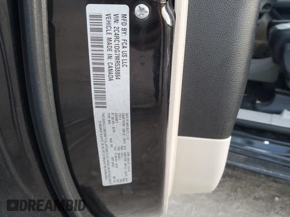 2021 Chrysler Voyager LXi with VIN 2C4RC1DG7MR538864, listed as a Copart auction lot 82931624 with 97,819 mi miles and Salvage Title. Bid and sale history available at DreamBid. Image 14.