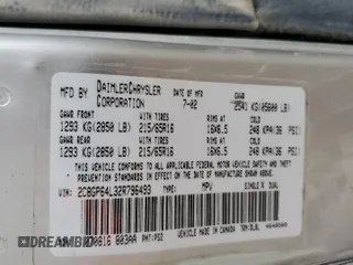 2002 Chrysler Town & Country Limited with VIN 2C8GP64L32R796493, listed as a Copart auction lot 53456035 with 165,219 mi miles and Salvage Title. Bid and sale history available at DreamBid. Image 13.
