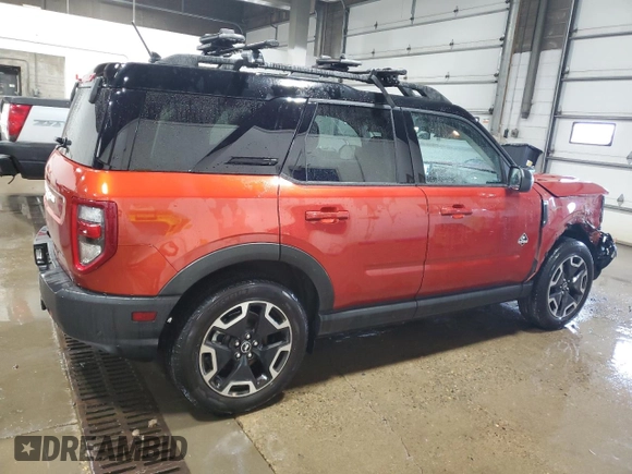 2022 Ford Bronco Sport Outer Banks with VIN 3FMCR9C65NRD98431, listed as a Copart auction lot 61596305 with 21,444 mi miles and Salvage title. Bid and sale history available at DreamBid. Image 3.