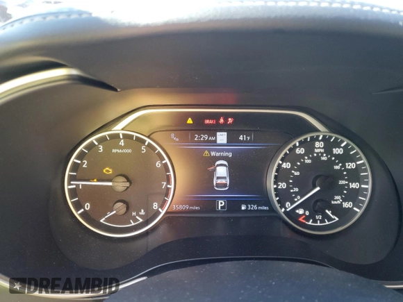 2020 Nissan Maxima Platinum with VIN 1N4AA6FVXLC382344, listed as a Copart auction lot 45412945 with 35,809 mi miles and Salvage Title. Bid and sale history available at DreamBid. Image 9.
