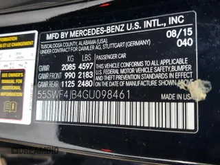 2016 Mercedes-Benz C 300 with VIN 55SWF4JB4GU098461, listed as a Copart auction lot 62498395 with 86,167 mi miles and Clean title. Bid and sale history available at DreamBid. Image 12.