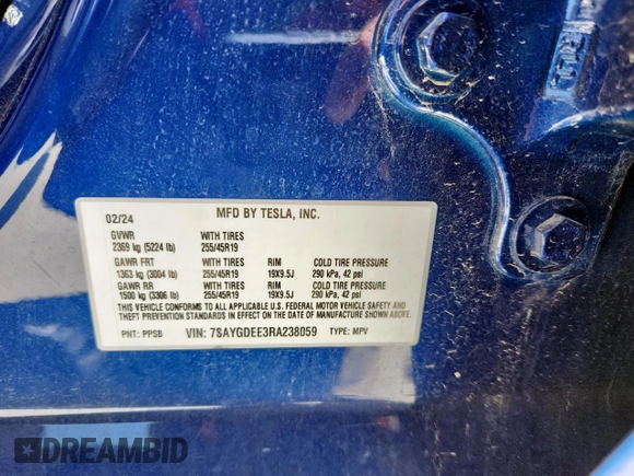 2024 Tesla Model Y Long Range z VIN 7SAYGDEE3RA238059, wystawiony jako Copart lot #61395925 z przebiegiem 14 991 mil mil oraz Szkoda całkowita • Salvage title. Historia ofert i sprzedaży dostępna na DreamBid. Obrazek 12.