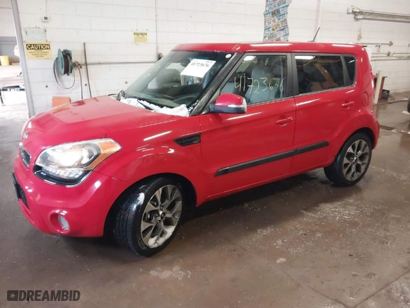 2013 Kia Soul + with VIN KNDJT2A64D7498551, listed as a IAAI auction lot 41723676 with 126,172 mi miles. Bid and sale history available at carsss.com. Image 2.