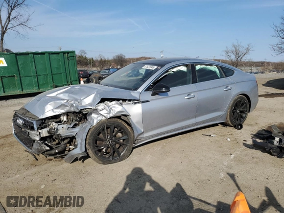 2020 Audi A5 Sportback Premium with VIN WAUANCF54LA006471, listed as a Copart auction lot 47631645 with 0 mi miles and Salvage Title. Bid and sale history available at carsss.com. Image 1.