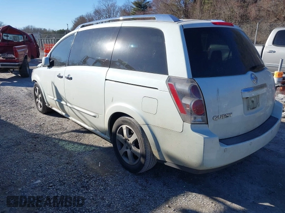 2007 Nissan Quest S with VIN 5N1BV28U77N127494, listed as a IAAI auction lot 41445049 with 210,641 mi miles. Bid and sale history available at carsss.com. Image 3.