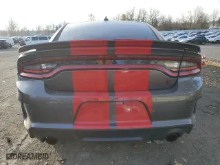 2022 Dodge Charger SRT Hellcat Widebody with VIN 2C3CDXL97NH155124, listed as a Copart auction lot 82694254 with 27,678 mi miles and Salvage Title. Bid and sale history available at carsss.com. Image 6.
