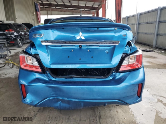 2022 Mitsubishi Mirage G4 SE with VIN ML32FVFJ3NHF07865, listed as a Copart auction lot 75621764 with 20,317 mi miles and Salvage Title. Bid and sale history available at carsss.com. Image 6.