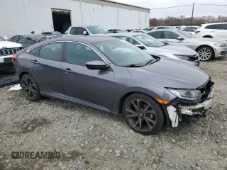 2019 Honda Civic Sedan Sport with VIN 2HGFC2F80KH601760, listed as a Copart auction lot 81145614 with 45,039 mi miles and Salvage Title. Bid and sale history available at carsss.com. Image 4.