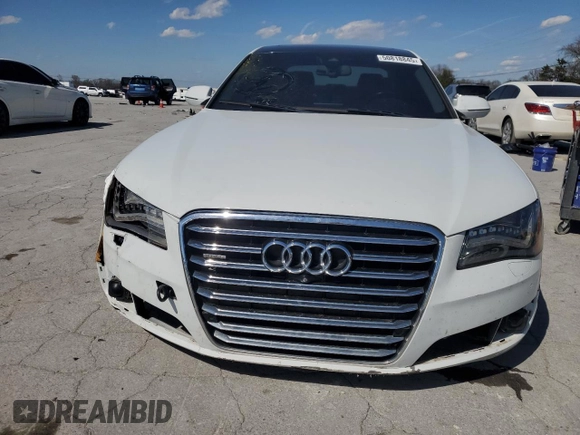 2014 Audi A8 4.0T with VIN WAUR2AFD9EN004542, listed as a Copart auction lot 50818845 with 75,908 mi miles and Salvage Title. Bid and sale history available at DreamBid. Image 5.