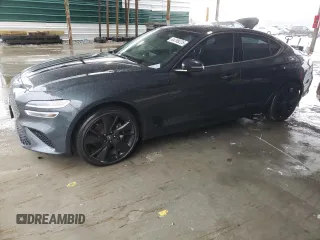 2023 Genesis G70 2.0T with VIN KMTG34TA8PU126273, listed as a Copart auction lot 44799225 with 23,848 mi miles and Salvage Title. Bid and sale history available at carsss.com. Image 1.