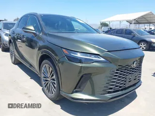 2025 Lexus RX 450h+ Luxury with VIN JTJCJMGAXS2029770, listed as a IAAI auction lot 42842800 with 141 mi miles and . Bid and sale history available at DreamBid. Image 1.