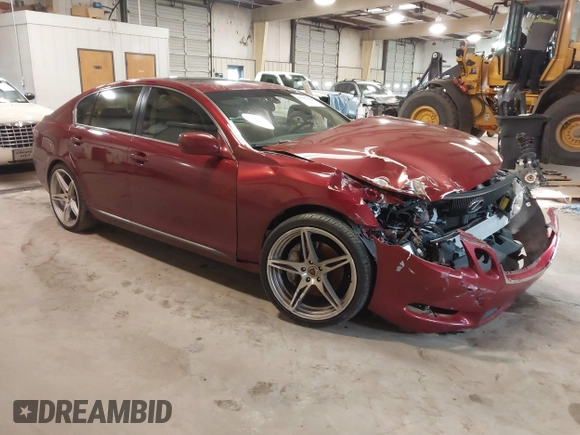 2007 Lexus GS with VIN JTHBE96S570025119, listed as a IAAI auction lot 41597178 with 189,483 mi miles. Bid and sale history available at carsss.com. Image 1.